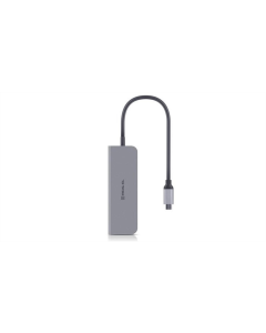 Type-C хаб REAL-EL CQ-700 4 ports Сірий (Grey)
