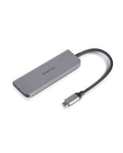 Type-C хаб REAL-EL CQ-700 4 ports Сірий (Grey)