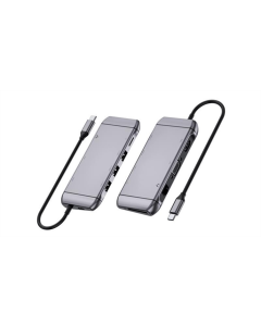 Type-C хаб REAL-EL CQ-900 3 ports Сірий (Grey)
