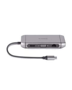 Type-C хаб REAL-EL CQ-900 3 ports Сірий (Grey)