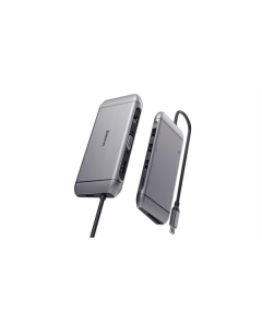 Type-C хаб REAL-EL CQ-900 3 ports Сірий (Grey)