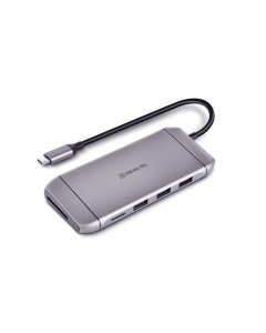 Type-C хаб REAL-EL CQ-900 3 ports Сірий (Grey)