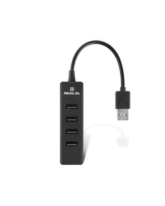 Type-C хаб REAL-EL HQ-154 4 порта Черный (Black)