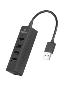 Type-C хаб REAL-EL HQ-154 4 порта Черный (Black)