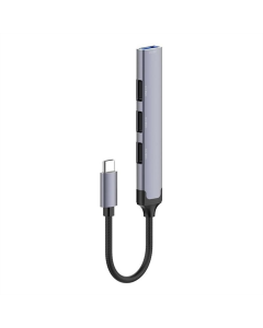 Тип-С хаб ColorWay USB Type-C 4-в-1 (CW-HUB04) Серый (Grey)