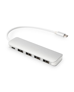 Тип-С хаб DIGITUS USB-C 4xUSB-A/USB-C Белый (белый)