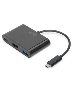 Тип-С хаб DIGITUS USB-C HDMI/USB-A/USB-C Черный (Black)