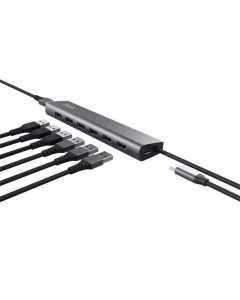 USB-хаб Trust Halyx 7-IN-1 USB-A 7xUSB-A 3.2 0.8м Черный (Black)