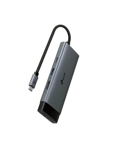 Type-C хаб TP-LINK UH7021C USB-C 3xUSB3.0/1xHDMI/1xSD/1xmicroSD/1xPD Сірий (Серый)