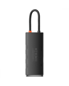 Тип-С хаб Baseus Lite Series 5в1 (Тип-С в HDMI + 3xUSB 3.0 + PD)(WKQX04) Сірий (Серый)