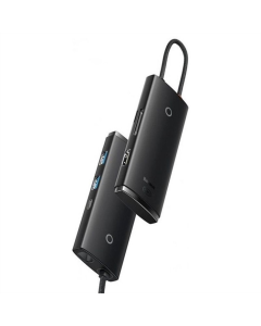 Хаб Type-C серии Baseus Lite 6в1 (Type-C к HDMI + 2xUSB 3.0 + PD+SD/TF) (WKQX05) Черный (Black)