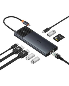 Тип-С хаб Baseus Metal Gleam II OS 10в1 с двойным дисплеем (B00061800123-01) Серый (Grey)