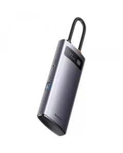 Тип-С хаб Baseus Metal Gleam Series 4-в-1 4xUSB3.0 (WKWG070013) Серый (Grey)