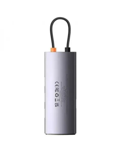Тип-С хаб Baseus Metal Gleam Series 4-в-1 4xUSB3.0 (WKWG070013) Серый (Grey)