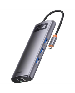 Type-C хаб Baseus Metal Gleam Series 7-Port Clarity (Type-C to HDMI+USB3.0*3+PD+SD/TF) Серый (Grey)