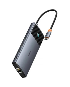 Тип-С хаб Baseus Metal Gleam Series II OS 10в1 (B00061800123-00) Серый (Grey)