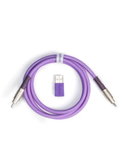 USB кабель Keychron USB-A/USB Type-C to USB Type-C Double-Sleeved Geek 1м Фіолетовий (Violet)