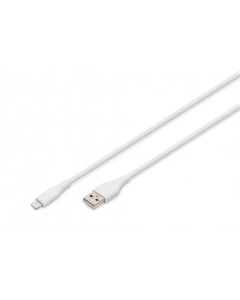 USB кабель DIGITUS USB - Lightning USB 2.0, 12W 2м Білий (White)