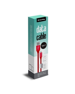 USB кабель ColorWay USB - USB Type-C 1м 2.4A (CW-CBUC003-RD) Червоний (Red)