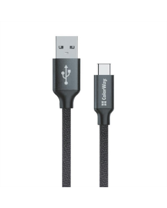 USB кабель ColorWay USB - USB Type-C 1м (CW-CBUC003-BK) Чорний (Black)