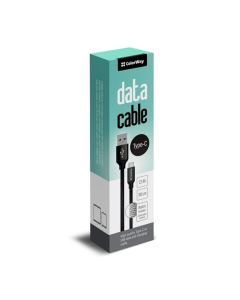 USB кабель ColorWay USB - USB Type-C 1м (CW-CBUC003-BK) Чорний (Black)
