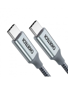 USB кабель Choetech USB Type-C - USB Type-C 1.8м (XCC-1002) Сірий (Grey)