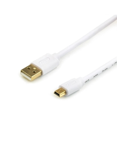 USB кабель Atcom USB - mini USB V 2.0 0.8м Білий (White)