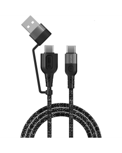 USB кабель 4smarts 310 USB + USB Type-C - USB Type-C (M/M), 1.5м, Чорний (Black)