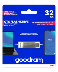 USB флеш-накопитель 32 Гб Goodram ODA3 OTG Type-C USB3.2 Серебристый (Silver)