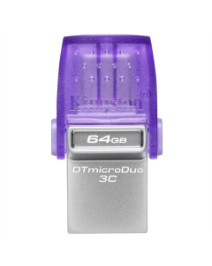 USB флеш-накопитель 64 Гб Type-C Kingston DataTraveler USB3.2 microDuo 3C Серебристый (Silver)