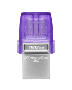 USB Флеш 128Gb Type-C Kingston DataTraveler USB3.2 microDuo 3C Срібна (Silver)