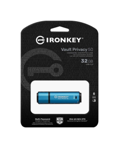 USB флеш-накопитель 32 Гб Kingston IronKey Vault Privacy 50 USB3.2 синего цвета (Blue)
