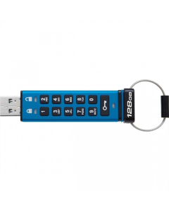 USB Флеш 128Gb Kingston IronKey Keypad 200 USB3.2 Блакитна (Blue)