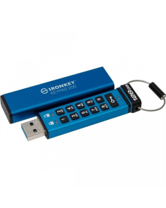 USB Флеш 128Gb Kingston IronKey Keypad 200 USB3.2 Блакитна (Blue)