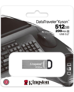 USB Флеш 512Gb Kingston DataTraveler Kyson USB3.2 Срібна (Silver Black)