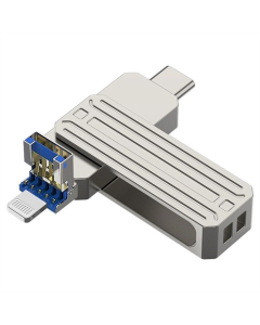 USB Флеш 64Gb WIWU Wi-FD001 3in1 (USB-A/C/L) USB 3.0 Срібна (Silver)