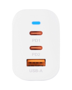 Зарядное устройство Gelius Elevaro GP-HC065 1USB/2Type-C (QC/PD/PPS) 65W + кабель One Type-C to Type-C Белый (White)