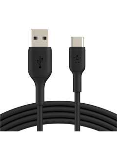 USB кабель Belkin USB - USB Type-C 1м 15W плетений PVC Чорний (Black)