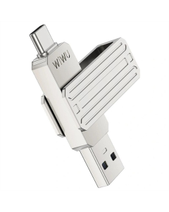 USB Флеш  32Gb WIWU Wi-FD001 3in1 (USB-A/C/L) USB 3.0 Срібна (Silver)