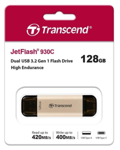 USB флеш-накопитель 128 Гб Transcend USB 3.2/Type-C JetFlash 930 Черный (Black)