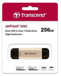 USB Флеш 256Gb Transcend USB 3.2/Type-C JetFlash 930 Чорна (Black)