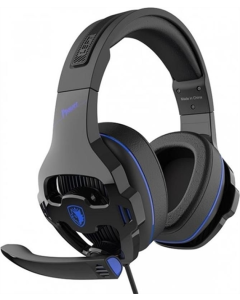 Наушники полноразмерные Sades SA-726 Ppower Черные (Черно-синие)