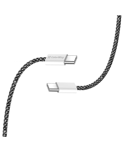 USB кабель ColorWay USB Type-C + USB Type-C (M/M), 3.0 А, 1м Чорний (Black)