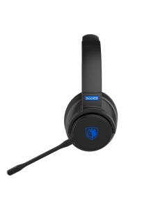 Бездротові повнорозмірні навушники Sades 202 Runner Чорні Сині (Black Blue)