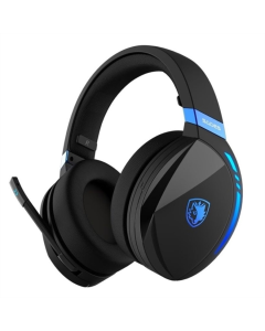 Бездротові повнорозмірні навушники Sades SA-201 Warden I Чорні Сині (Black Blue)