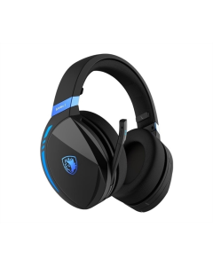 Бездротові повнорозмірні навушники Sades SA-201 Warden I Чорні Сині (Black Blue)