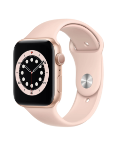 Смарт-годинник Apple Watch 6 44mm Gold Aluminum Case with Pink Sand Sport Band (M00E3)