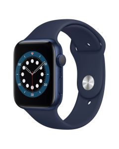 Смарт-годинник Apple Watch 6 44mm Blue Aluminum Case with Deep Navy Sport Band (M00J3)