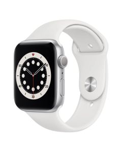 Смарт-годинник Apple Watch 6 44mm Silver Aluminum Case w. White Sport B. (M00D3)