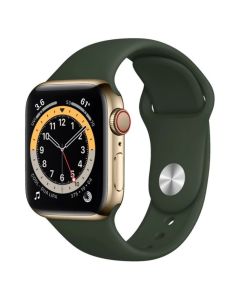 Смарт-годинник Apple Watch 6 4G 40mm Gold Stainless Steel Case with Cyprus Green Sport Band (M02W3/M06V3)